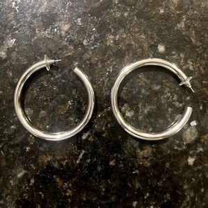 Silver hoop earrings